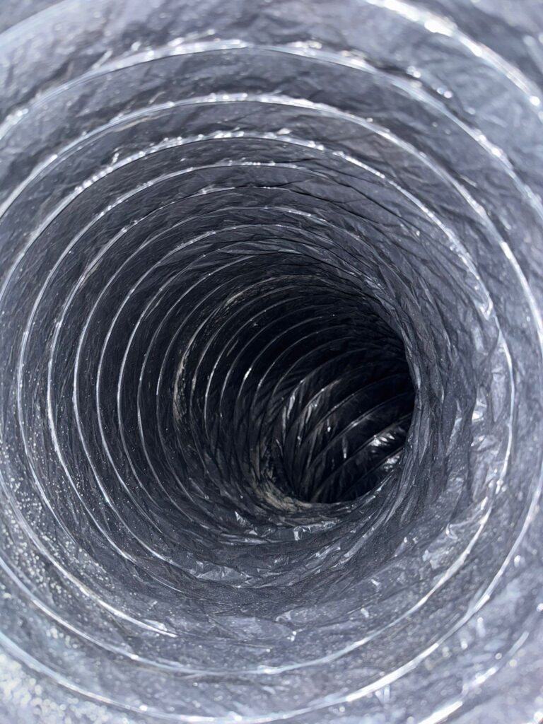 Inside of a clean dryer vent in Dade City FL