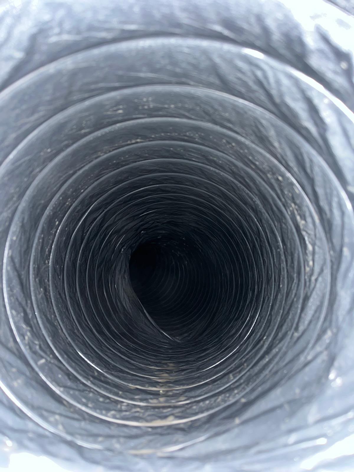 Clean flexible air duct after professional air duct cleaning